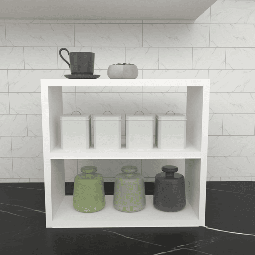 Prateleira de cozinha Hjo 2 níveis aglomerado 40 x 44 x 20 cm branco en.casa