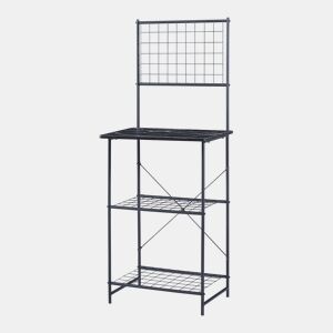 Prateleira de cozinha Nibe metal  aglomerado 150 x 60 x 42 cm Preto  Mármore preto en.casa