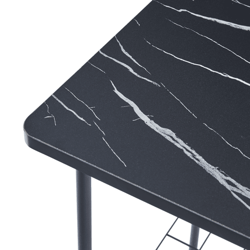 Prateleira de cozinha Nibe metal  aglomerado 150 x 60 x 42 cm Preto  Mármore preto en.casa