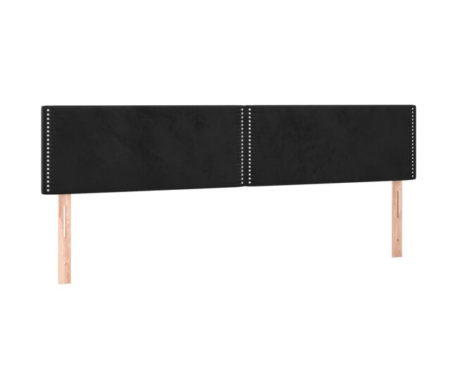 Cabeceros 2 unidades de terciopelo negro 90x5x78/88 cm bajo