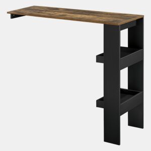 Mesa de bar Bromölla de parede - 2 prateleiras em aglomerado 120 x 45 x 106 cm Preto e Carvalho Escuro en.casa