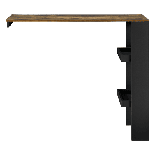 Mesa de bar Bromölla de parede - 2 prateleiras em aglomerado 120 x 45 x 106 cm Preto e Carvalho Escuro en.casa