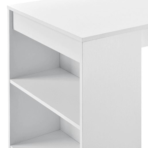 Mesa de bar Kouvola com 3 prateleiras em aglomerado 110 x 50 x 103 cm - Branco en.casa