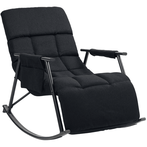 Mecedora Cathy Tela Negro 100X61X66 cm
