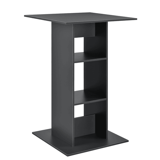 Mesa de bar Visby com 3 prateleiras em aglomerado 70 x 70 x 110 cm - Cinzento escuro en.casa