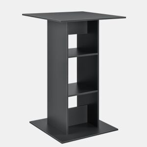 Mesa de bar Visby com 3 prateleiras em aglomerado 70 x 70 x 110 cm - Cinzento escuro en.casa