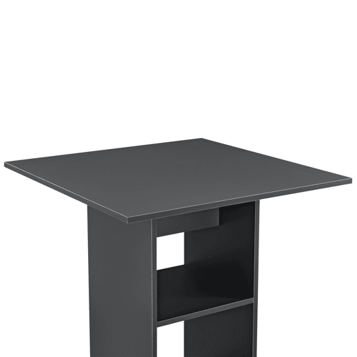 Mesa de bar Visby com 3 prateleiras em aglomerado 70 x 70 x 110 cm - Cinzento escuro en.casa