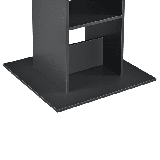 Mesa de bar Visby com 3 prateleiras em aglomerado 70 x 70 x 110 cm - Cinzento escuro en.casa