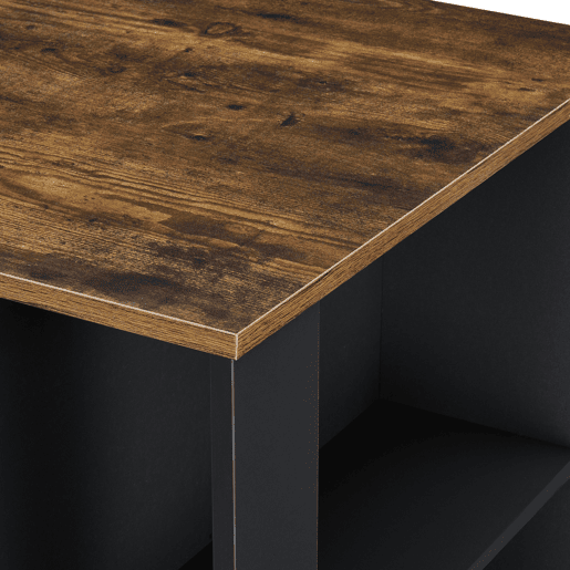 Mesa de bar Danderyd com 3 prateleiras 120x60x106 cm Preto  Carvalho escuro en.casa