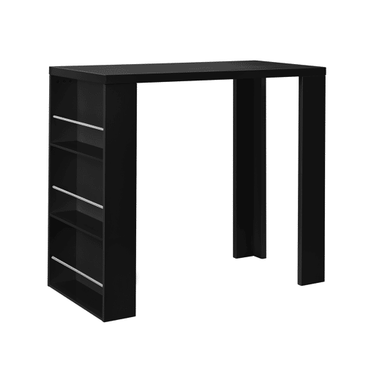 Mesa de bar Bonn aglomerado com 3 prateleiras 117x57x107 cm - Preto en.casa