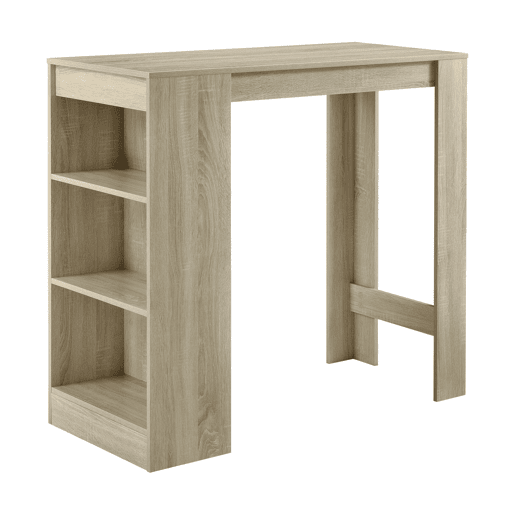 Mesa de bar Kouvola com 3 prateleiras em aglomerado 110 x 50 x 103 cm - Efeito carvalho en.casa