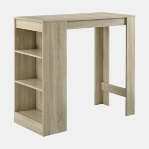 Mesa de bar Kouvola com 3 prateleiras em aglomerado 110 x 50 x 103 cm - Efeito carvalho en.casa