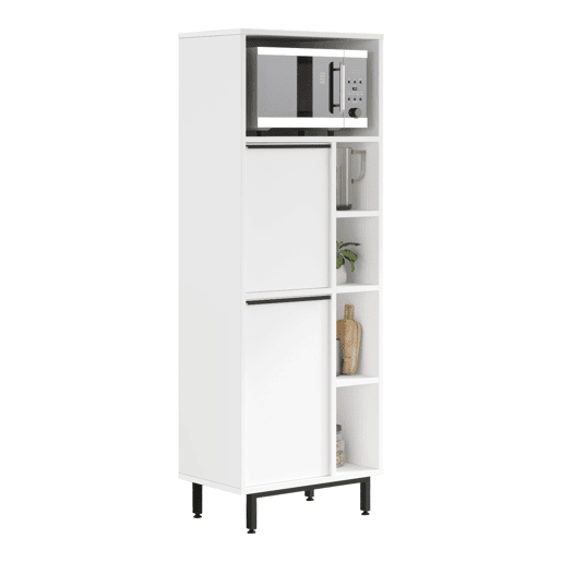 Armário de cozinha Vesanto com 5 compartimentos abertos 162x60x36 cm - Branco en.casa
