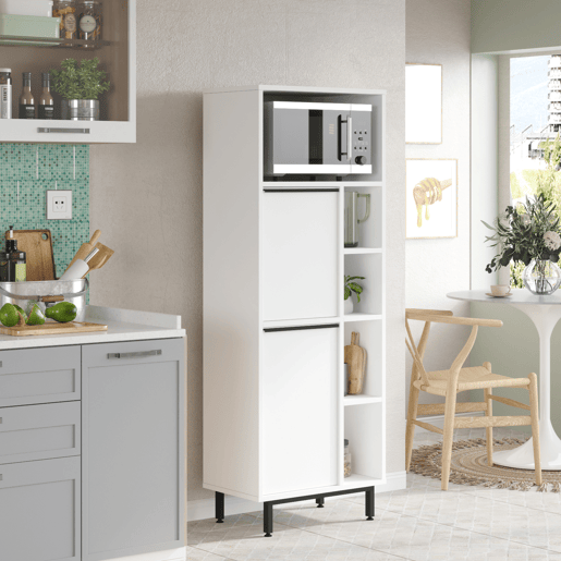 Armário de cozinha Vesanto com 5 compartimentos abertos 162x60x36 cm - Branco en.casa
