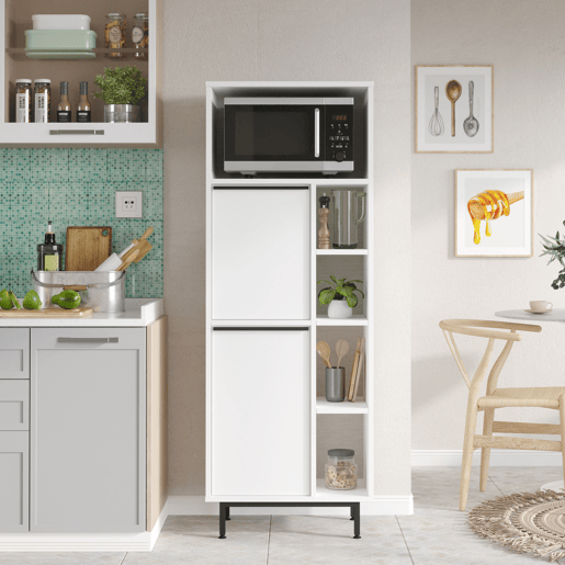 Armário de cozinha Vesanto com 5 compartimentos abertos 162x60x36 cm - Branco en.casa