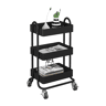 Carrinho de serviço Pyhäjoki com 3 cestos de aço 79 x 46 x 35 cm - Preto mate en.casa