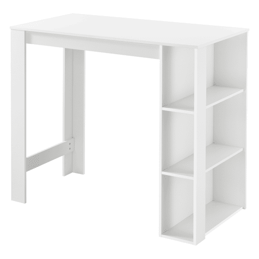 Mesa de bar Danderyd com 3 prateleiras 120x60x106 cm Branco en.casa