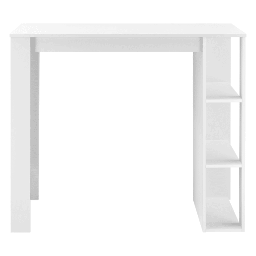 Mesa de bar Danderyd com 3 prateleiras 120x60x106 cm Branco en.casa