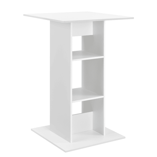 Mesa de bar Visby com 3 prateleiras em aglomerado 70 x 70 x 110 cm - Branco en.casa