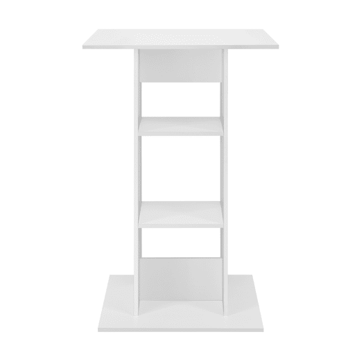 Mesa de bar Visby com 3 prateleiras em aglomerado 70 x 70 x 110 cm - Branco en.casa