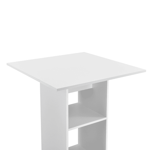 Mesa de bar Visby com 3 prateleiras em aglomerado 70 x 70 x 110 cm - Branco en.casa
