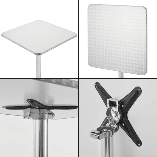 Mesa de bar e bistrô Järpen ajustável em altura 75-115 x 60 x 60 cm alumínio MDF prata en.casa
