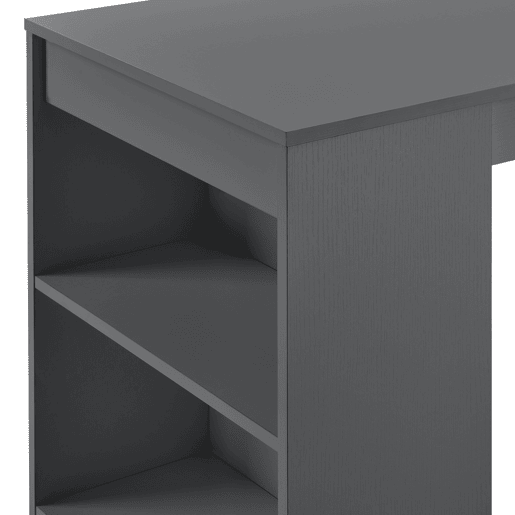 Mesa de bar Kouvola com 3 prateleiras em aglomerado 110 x 50 x 103 cm - Cinzento escuro en.casa