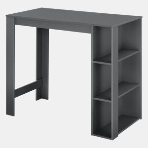 Mesa de bar Danderyd com 3 prateleiras 120x60x106 cm Cinzento escuro en.casa