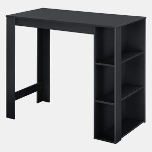 Mesa de bar Danderyd com 3 prateleiras 120x60x106 cm Preto en.casa