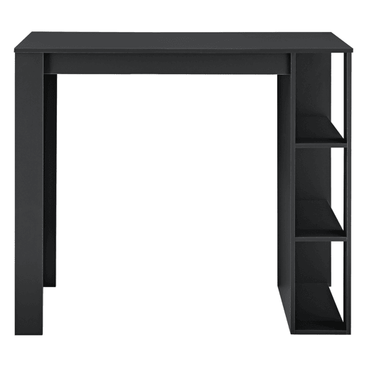 Mesa de bar Danderyd com 3 prateleiras 120x60x106 cm Preto en.casa