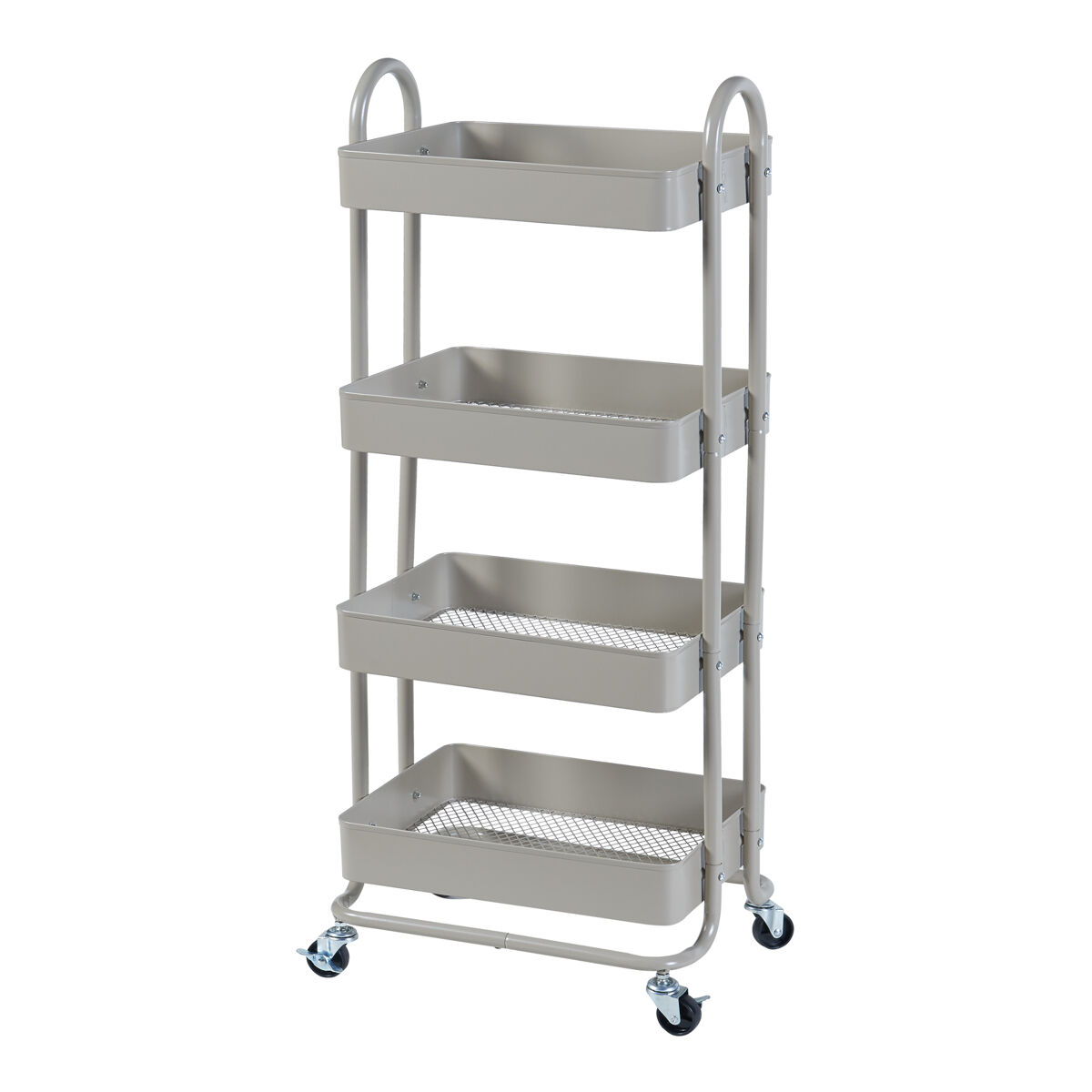 Carro de servicio pyhäntä con 4 cestas acero 104x46x35 cm - color camello [en.casa]
