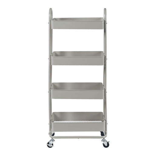 Carrinho de serviço Pyhäntä com 4 cestos de aço 104x46x35 cm - Cor camel en.casa