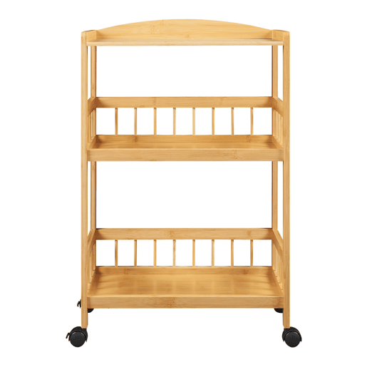 Carrinho de serviço Huddinge 3 níveis bambu 80x53x30cm - Natural en.casa