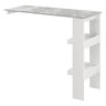 Mesa de bar Bromölla de parede 2 prateleiras em aglomerado 120 x 45 x 106 cm Branco Efeito betão en.casa