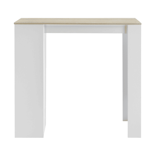 Mesa de bar Kouvola com 3 prateleiras em aglomerado 110 x 50 x 103 cm - Branco  Efeito carvalho en.casa