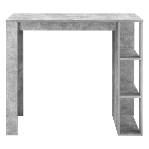 Mesa de bar Danderyd com 3 prateleiras 120x60x106 cm Aspeto de betão en.casa