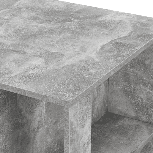 Mesa de bar Danderyd com 3 prateleiras 120x60x106 cm Aspeto de betão en.casa
