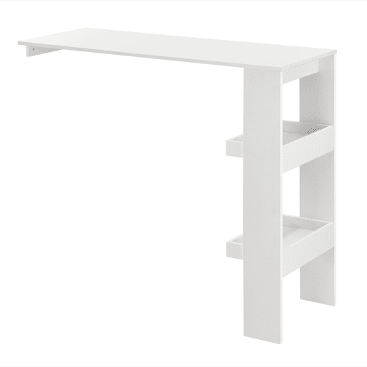 Mesa de bar Bromölla de parede com 2 prateleiras em aglomerado 120 x 45 x 106 cm Branco en.casa