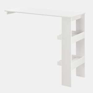 Mesa de bar Bromölla de parede com 2 prateleiras em aglomerado 120 x 45 x 106 cm Branco en.casa