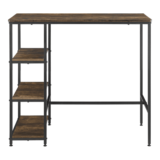 Mesa de bar Växjö com 3 prateleiras 100 x 109 x 60 cm Preto e efeito de madeira escura Tone en.casa