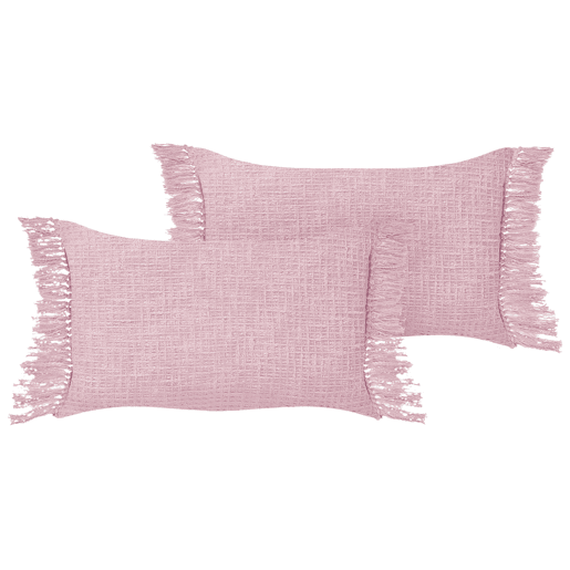 Conjunto de 2 almofadas decorativas TANSY Algodão 40 x 60 cm Rosa Sólido