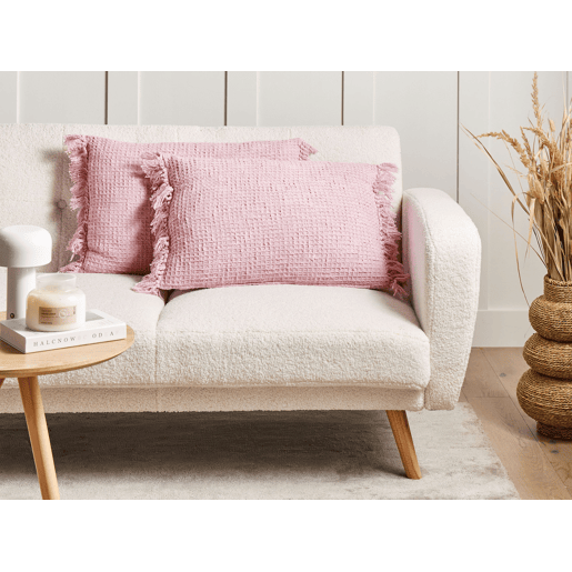 Conjunto de 2 almofadas decorativas TANSY Algodão 40 x 60 cm Rosa Sólido
