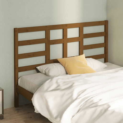 vidaXL Cabeceira de cama 141x4x104 cm pinho maciço castanho mel