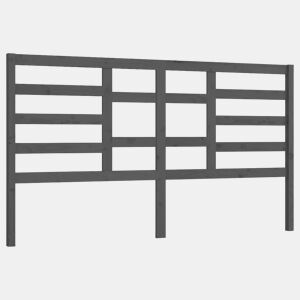 vidaXL Cabeceira de cama 186x4x100 cm pinho maciço cinzento
