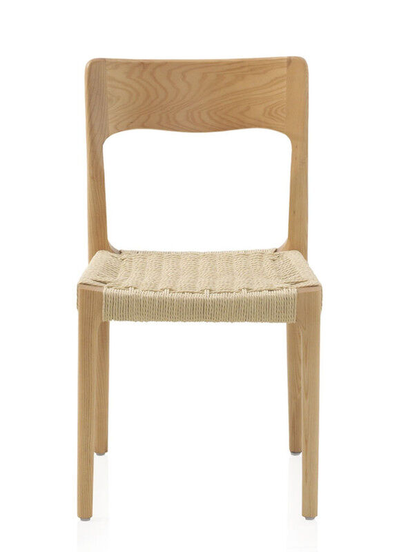 Pack 4 sillas  madera de fresno con asiento trenzado