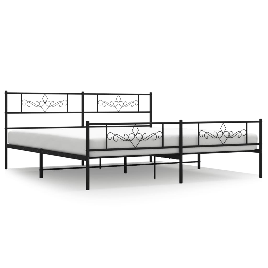 Estructura de cama 193x203 Negro