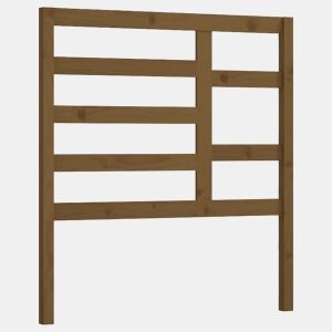 vidaXL Cabeceira de cama 106x4x104 cm pinho maciço castanho mel
