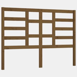 vidaXL Cabeceira de cama 156x4x104 cm pinho maciço castanho mel