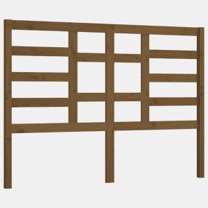 vidaXL Cabeceira de cama 126x4x104 cm pinho maciço castanho mel