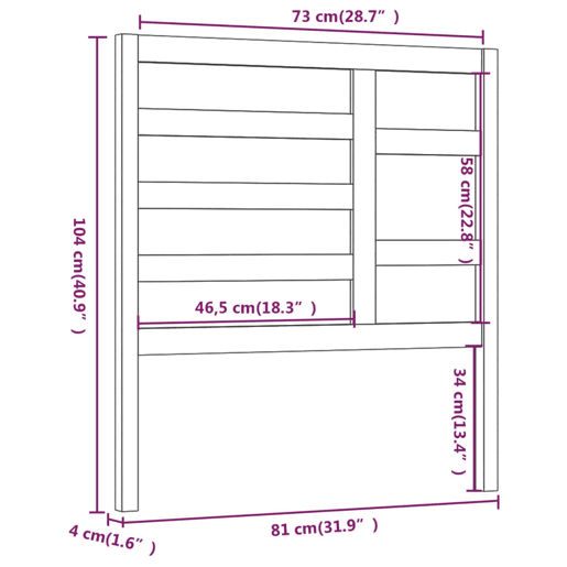vidaXL Cabeceira de cama 81x4x104 cm pinho maciço castanho mel vidaXL Cabeceira de cama 81x4x104 cm pinho maciço castanho mel